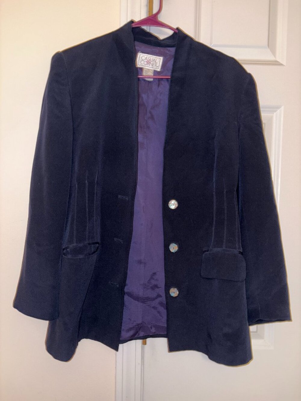Dark Navy Blue Blazer with Multi Colored Buttons